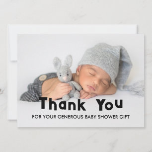 Elegante tarjeta de agradecimiento para baby showe