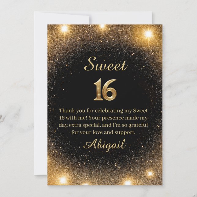 Elegante tarjeta de agradecimiento para Black & Go (Anverso)