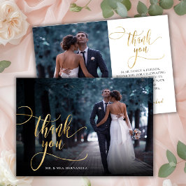 Elegante Tarjeta de agradecimiento para Boda de fo