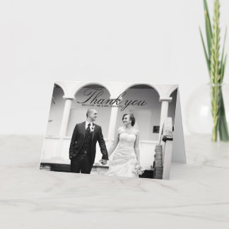 Elegante tarjeta de agradecimiento para Bodas blan