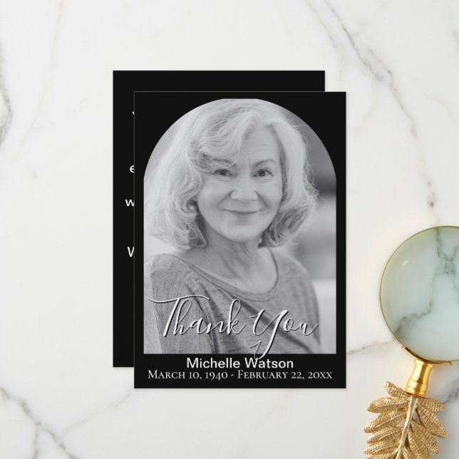 Elegante Tarjeta de agradecimiento para el Arco Fu (Anverso/Reverso In Situ)