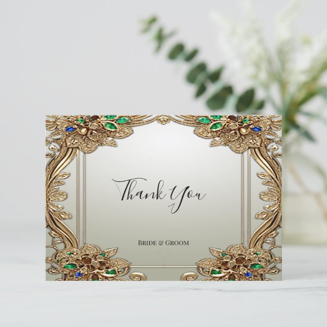 Elegante tarjeta de agradecimiento para el Ornato  (Anverso de pie)