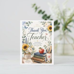 Elegante tarjeta de agradecimiento para maestros c
