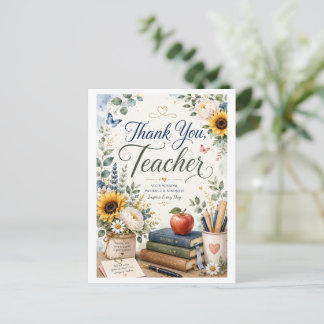 Elegante tarjeta de agradecimiento para maestros c