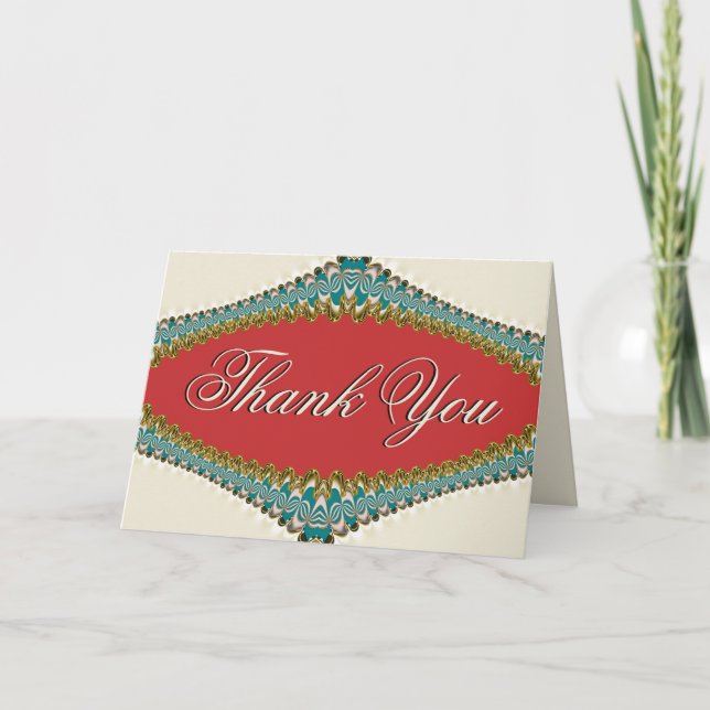 Elegante tarjeta de agradecimiento para Naranja de (Anverso)