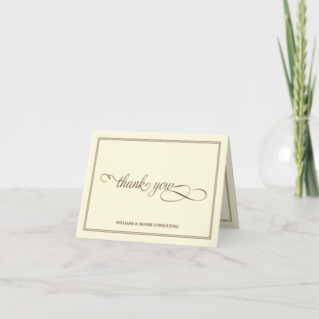 Elegante Tarjeta de agradecimiento plegada profesi (Anverso)