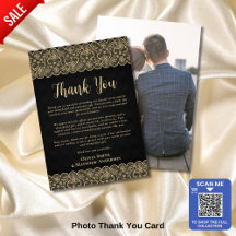 Elegante tarjeta de agradecimiento por foto de col