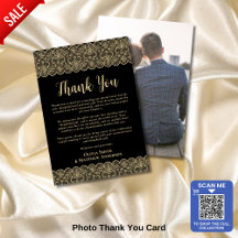 Elegante tarjeta de agradecimiento por foto de col