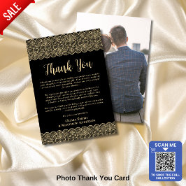 Elegante tarjeta de agradecimiento por foto de col