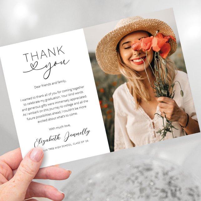 Elegante Tarjeta de agradecimiento por graduación  (Subido por el creador)