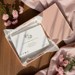 Elegante tarjeta de agradecimiento por monograma b