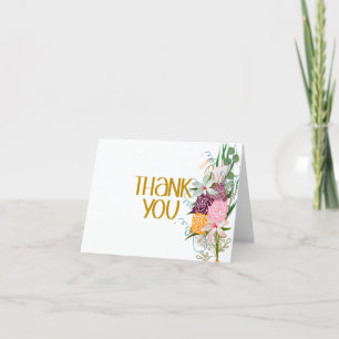Elegante Tarjeta de agradecimiento Purple & Gold F