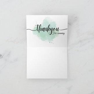 Elegante Tarjeta de Agradecimiento Verde Menta Acu