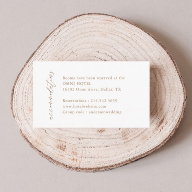 Elegante Tarjeta de Alojamiento Boda de Oro (Subido por el creador)