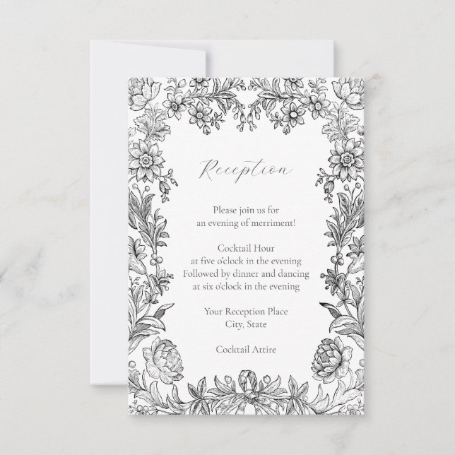 Elegante Tarjeta de Alojamiento Botánico-Floral (Anverso)