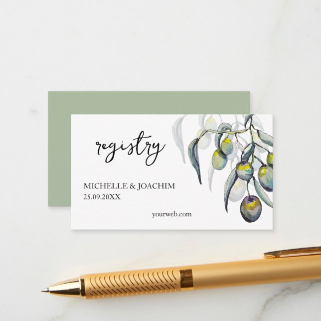 Elegante Tarjeta de Alojamiento de Arte de acuarel (Anverso/Reverso In Situ)