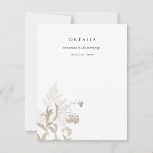 Elegante Tarjeta De Alojamiento De Boda Blanco Y F