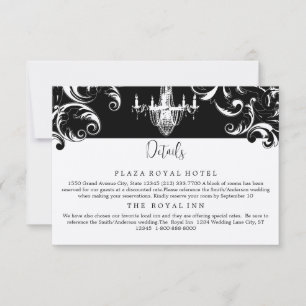 Elegante Tarjeta De Alojamiento Royal Swirl En Bla