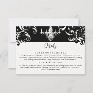 Elegante Tarjeta De Alojamiento Royal Swirl En Bla