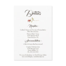 Elegante Tarjeta de Alojamiento Rústico de Boda de