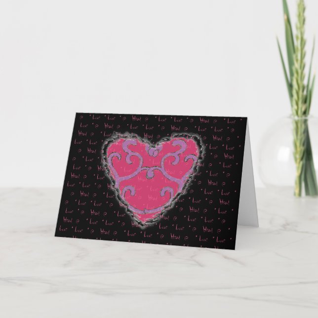 Elegante tarjeta de amor de San Valentín (Anverso)