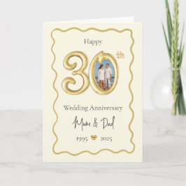 Elegante tarjeta de aniversario 30 Bodas - Mamá y 
