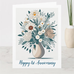 Elegante tarjeta de aniversario de arte moderno Fl