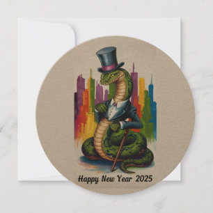 Elegante tarjeta de Año Nuevo 2025 para profesión 