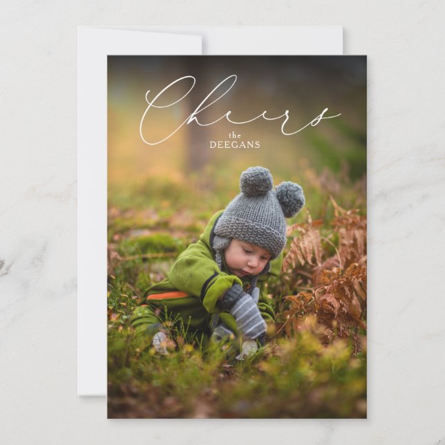 Elegante Tarjeta de Años Nuevos Planos (Anverso)