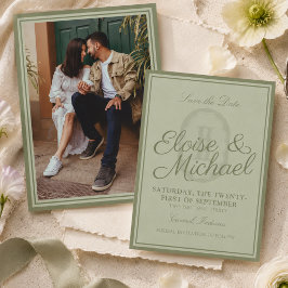 Elegante tarjeta de anuncio de boda con foto en ve