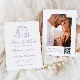 Elegante tarjeta de anuncio de boda con foto y mon