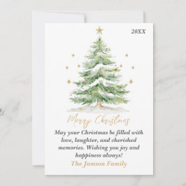 Elegante Tarjeta de Árbol de Navidad acuático