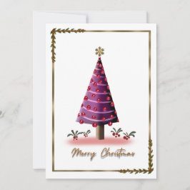 Elegante tarjeta de árbol de Navidad rosa - Fiesta