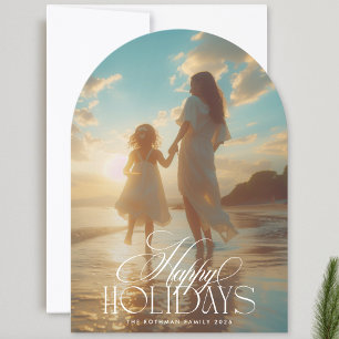 Elegante tarjeta de arco de feriado para Navidades
