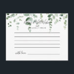 Elegante tarjeta de asesoramiento Minimalista para<br><div class="desc">Esta elegante tarjeta de boda de eucalipto minimalista es perfecta para un boda moderno. El diseño presenta una acuarela de hojas y ramas de eucaliptos botánicos elegantes dibujadas a mano. Estas tarjetas son perfectas para un boda, una ducha de novia, una ducha de bebé, una fiesta de graduación y más....</div>