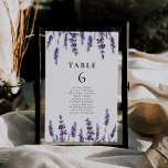Elegante tarjeta de asiento de boda de lavanda flo<br><div class="desc">Un diseño de acuarela de lavanda clásico y elegante,  perfecto para una boda campestre de primavera floral.</div>