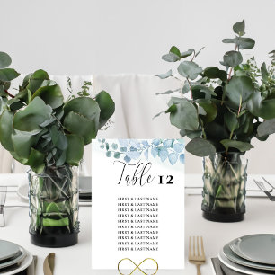 Elegante tarjeta de asiento de mesa de Eucaliptos 
