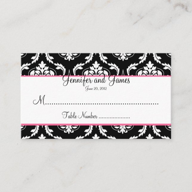 Elegante tarjeta de asiento de mesa de matrimonio  (Anverso)