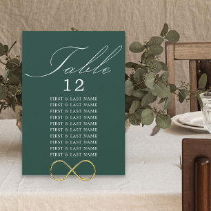 Elegante tarjeta de asiento de mesa esmeralda cali