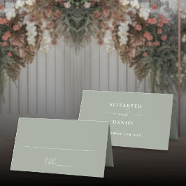 Elegante Tarjeta de Asiento Plegada Verde Salvia p