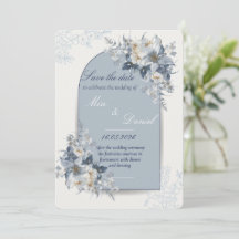 Elegante tarjeta de aviso de boda con arco floral