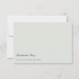 Elegante tarjeta de Bachelorette Verde Negro y Sab