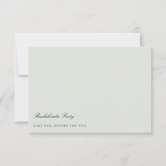 Elegante tarjeta de Bachelorette Verde Negro y Sab (Anverso)