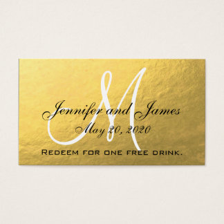 Elegante tarjeta de bebida gratuita para Boda negr