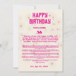 Elegante Tarjeta de Bendición de Cumpleaños - Estr