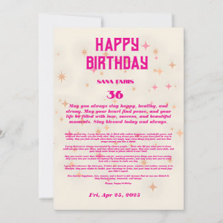 Elegante Tarjeta de Bendición de Cumpleaños - Estr