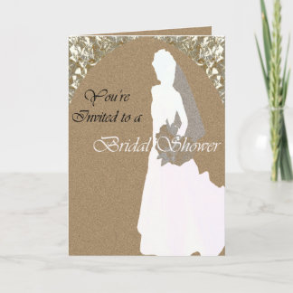 Elegante tarjeta de bienvenida de ducha de novia d