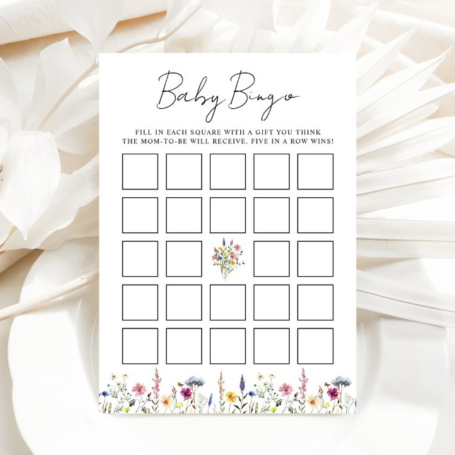 Elegante Tarjeta de Bingo Baby Shower Meadow de fl (Subido por el creador)