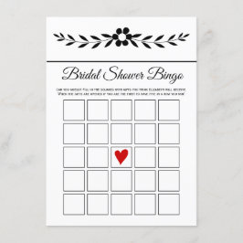 Elegante tarjeta de bingo de flor blanca y negra