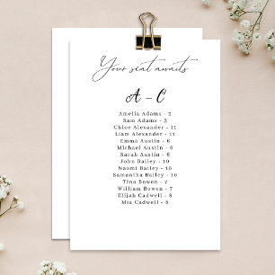 Elegante tarjeta de Boda alfabético